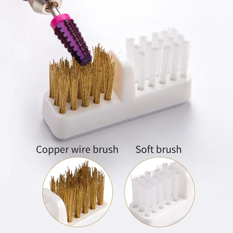 1/5X Copper Nail Drill Bit Cleaning Brush – Multi-Use for Salon & Home Nail Art