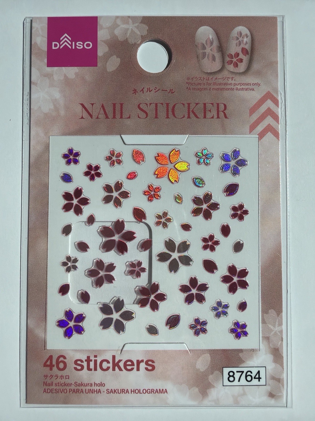 Elegant Sakura 4 Sheet Nail Sticker Set 3D Cherry Blossom Art NP-10