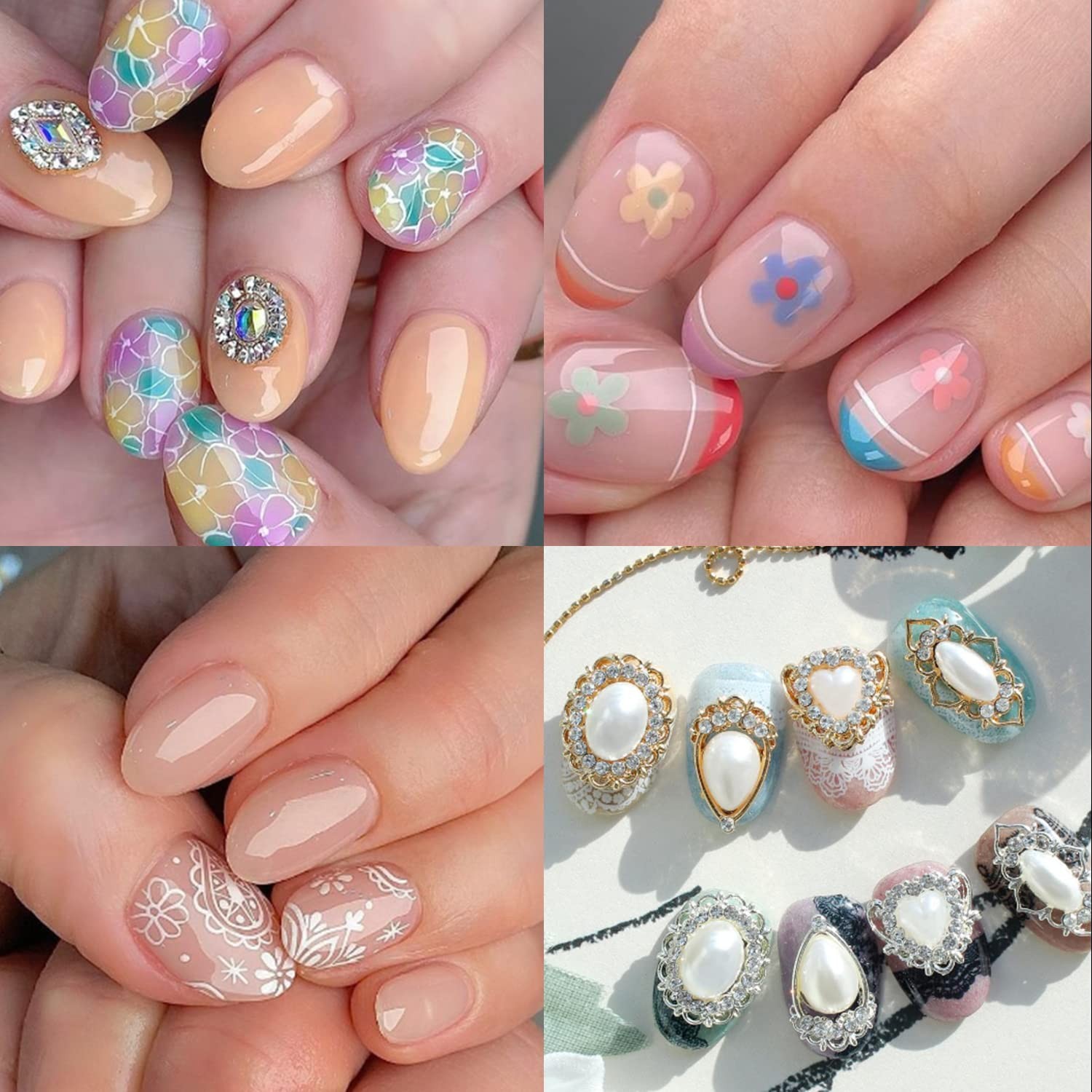 UNA GELLA Short Oval Gel Nail Tips 360pcs 15 Sizes Almond Press On