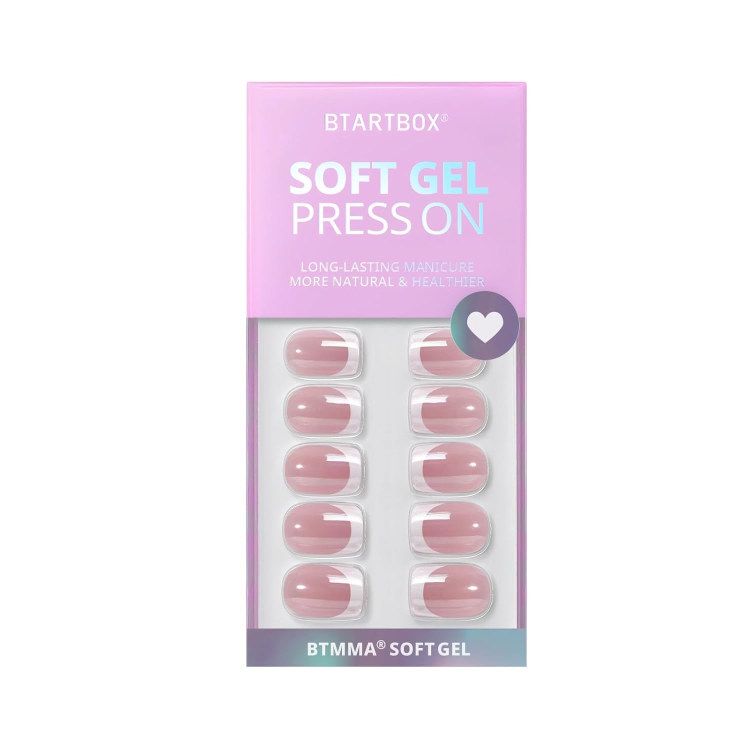BTArtbox Press on Nails Short – White 30 Piece Assortment, 20-Be Elegant
