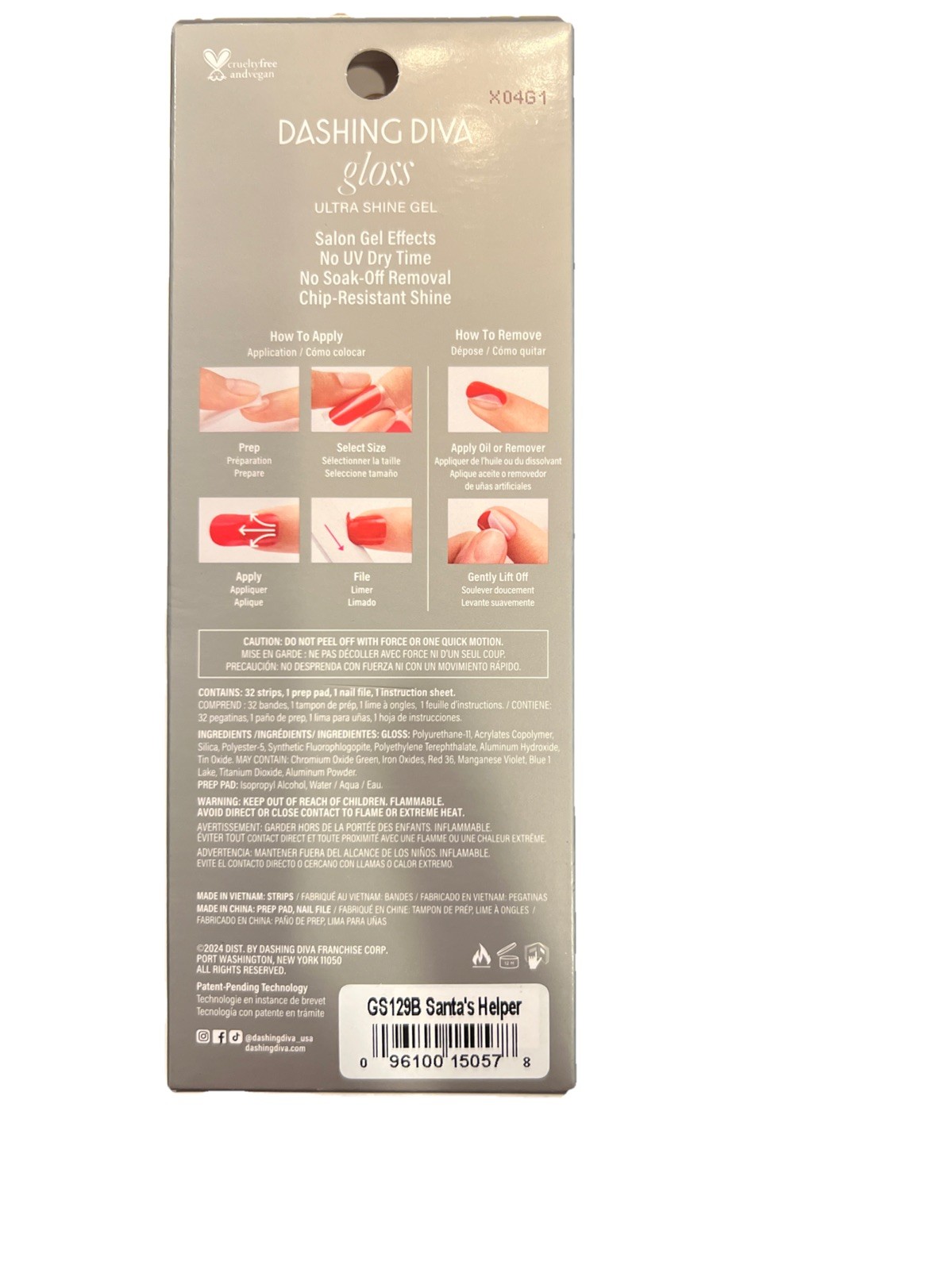 Dashing Diva Gloss Ultra Shine Gel Santa’s Helper Christmas Nails