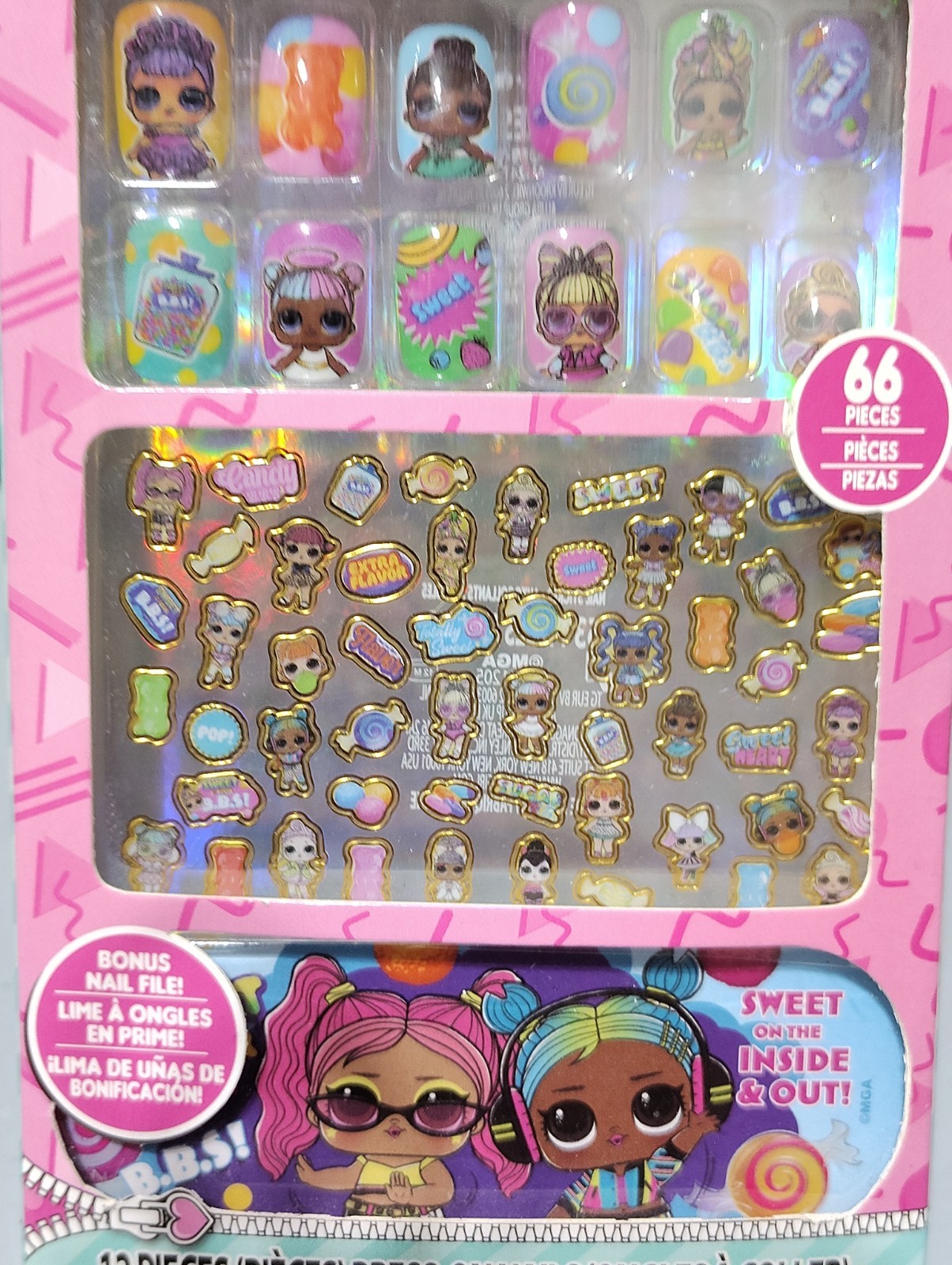 lol surprise Nail Set Enseble De Ongles 12 Piece Press -on Nails And 53 Pieces