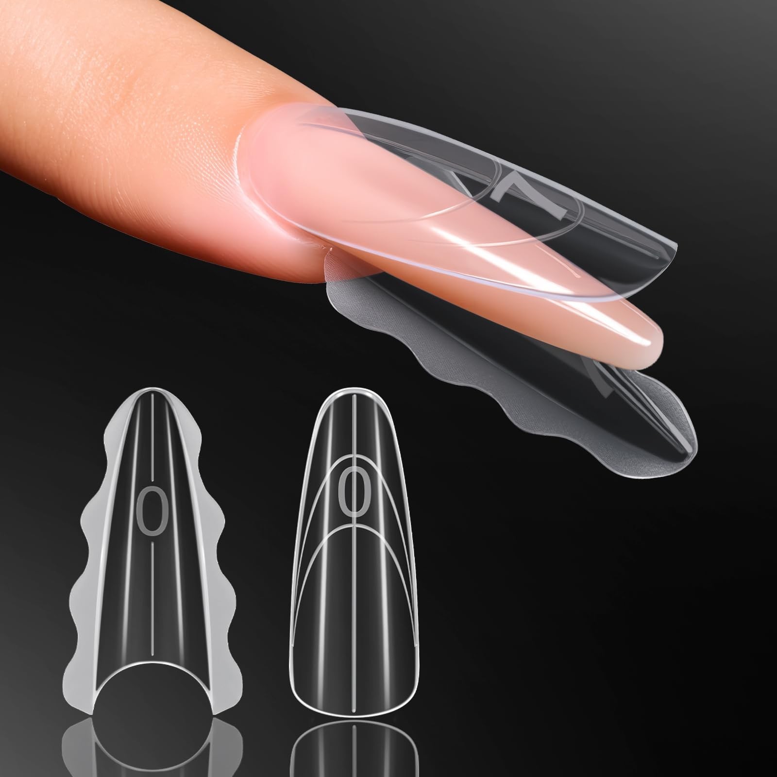 Dual Nail Forms for Gel Extensions – 280 PCS Reusable Almond Molds, DIY Salon Us