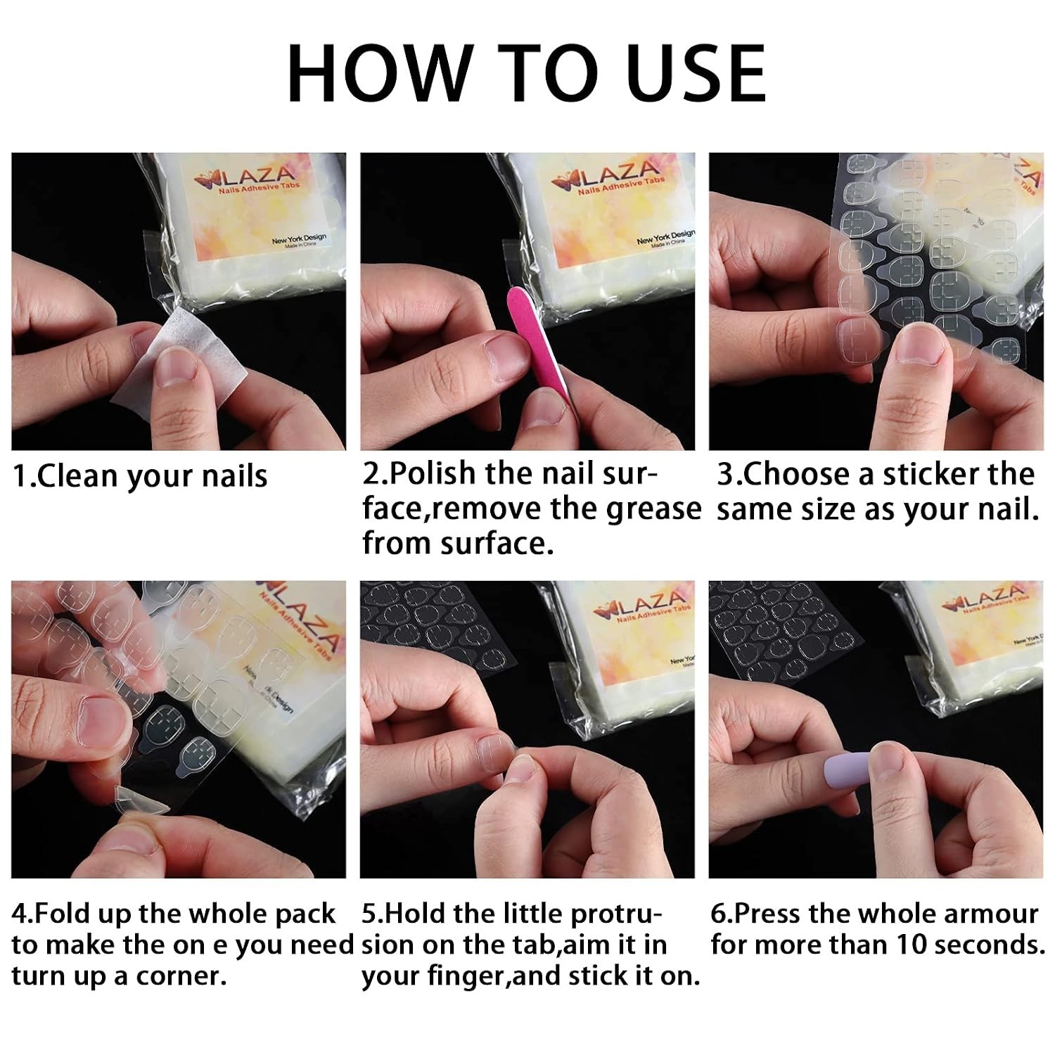 High Viscosity Adhesive Tabs – 720 Pcs for Acrylic Fake Nails & Easy Removal