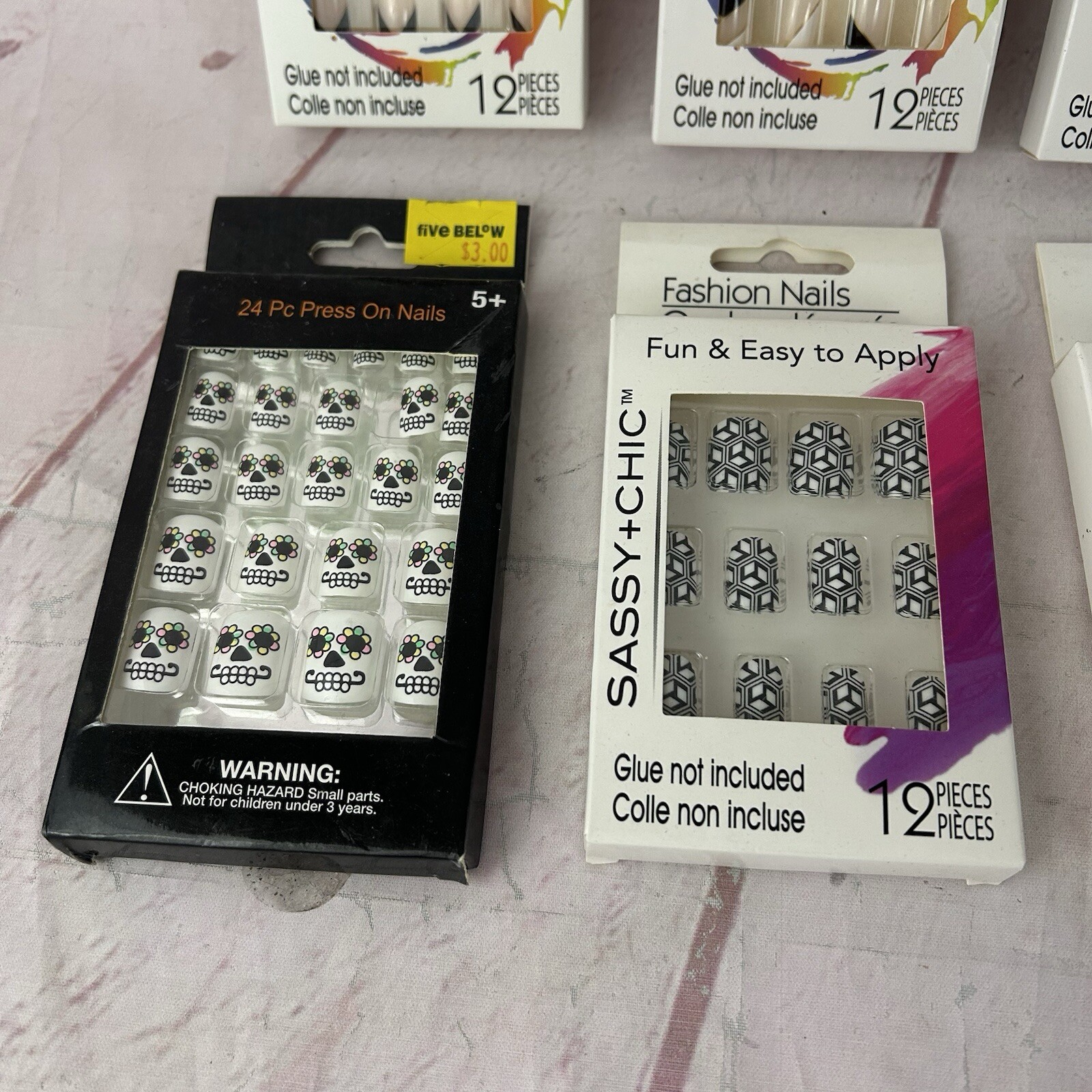 Lot Of 8 Press On Glue On Nail Various Brands Sevenail 108 Pieces Total New NWT
