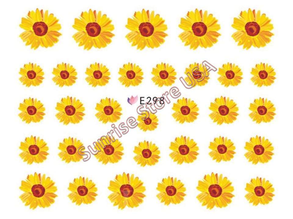 3D Nail Art Sticker Colorful Flower Daisy Flower Decals Manicure Peel & Stick