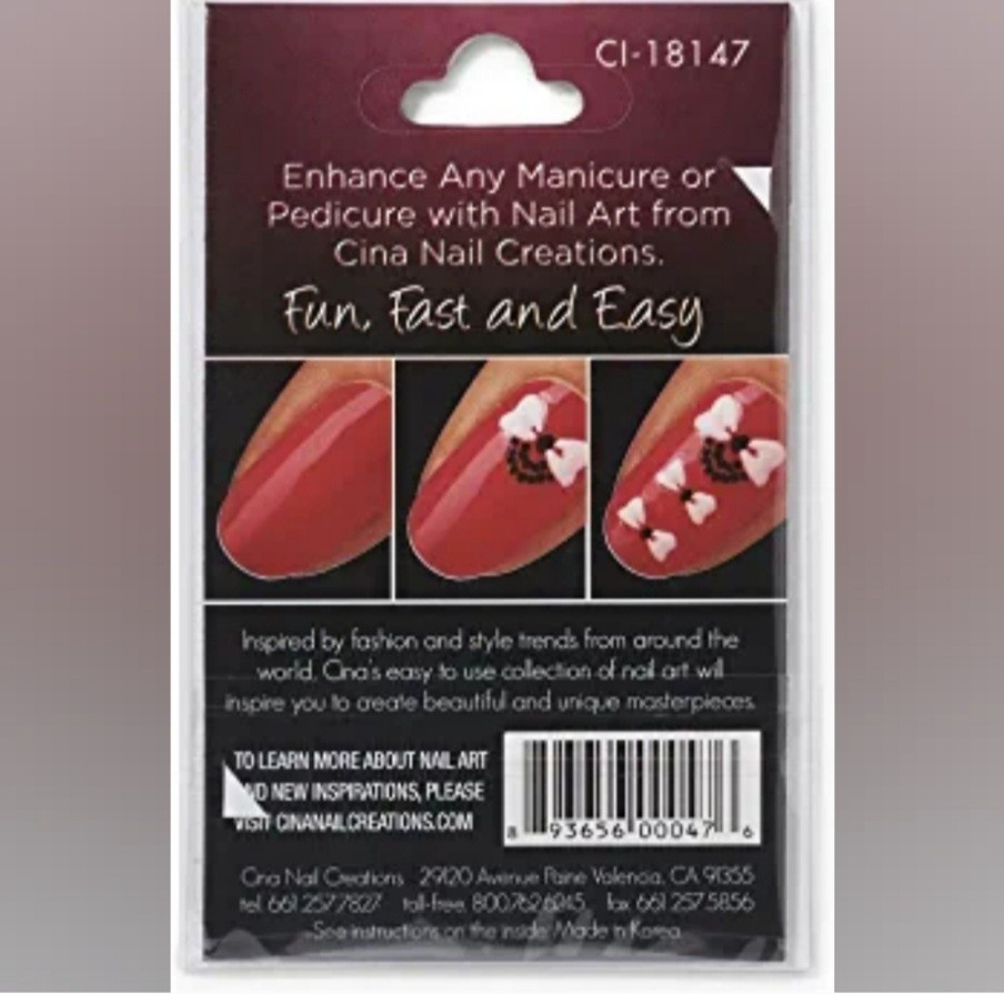 NWT CINA Nail Art Decals N°133055 Punky Princess & N°133527 Lacy Love!
