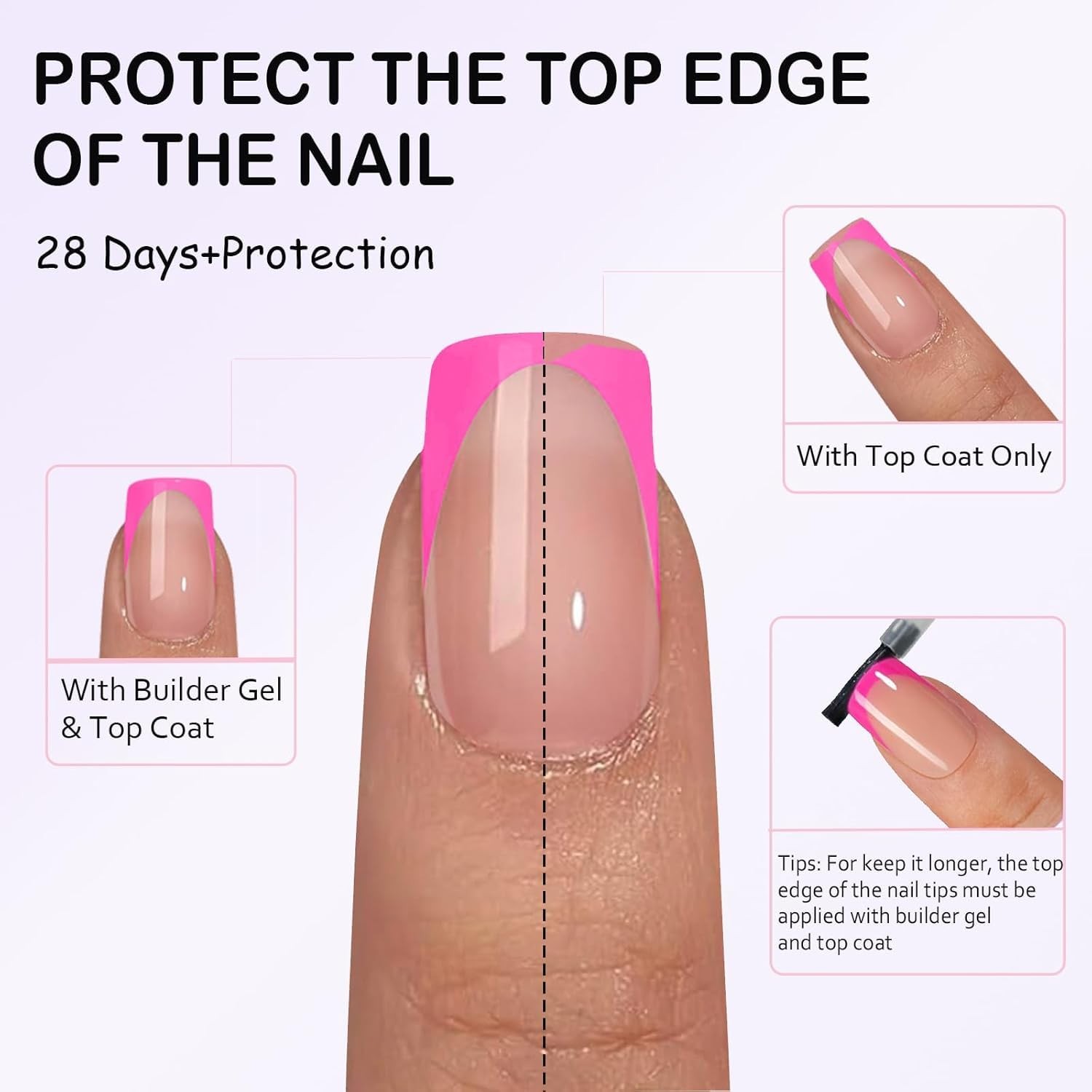 Brown Deep French Tip Press on Nails, 240Pcs White French Press On Nail XS Sh…