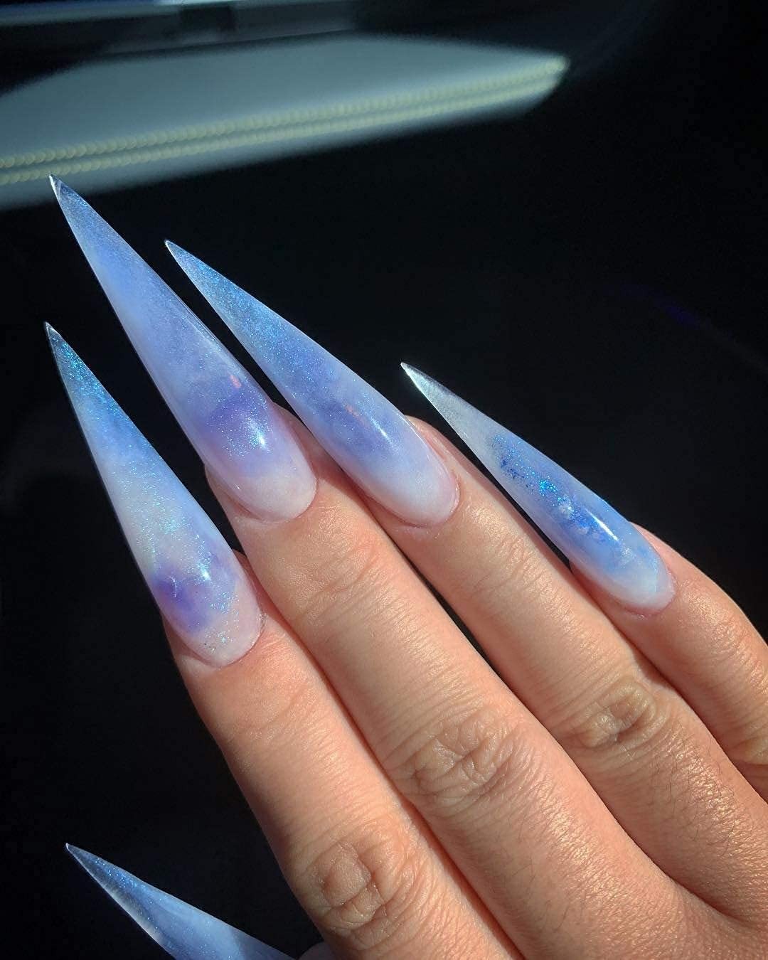Acrylic Clear Extra Long Stiletto 500PCS 10 Sizes False Gel Nail With Plastic…