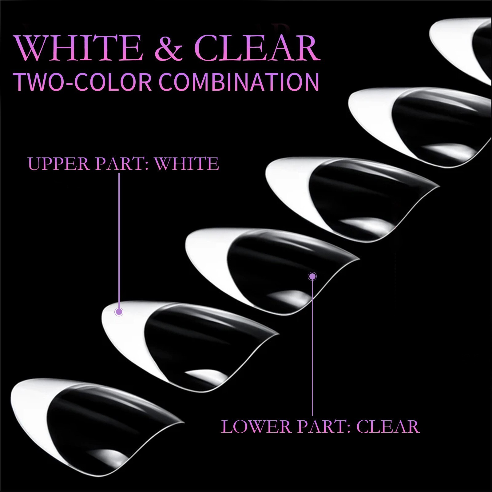 Acrylic False Nail Tips Full Cover Ballerina Stiletto French Nail Art Manicure