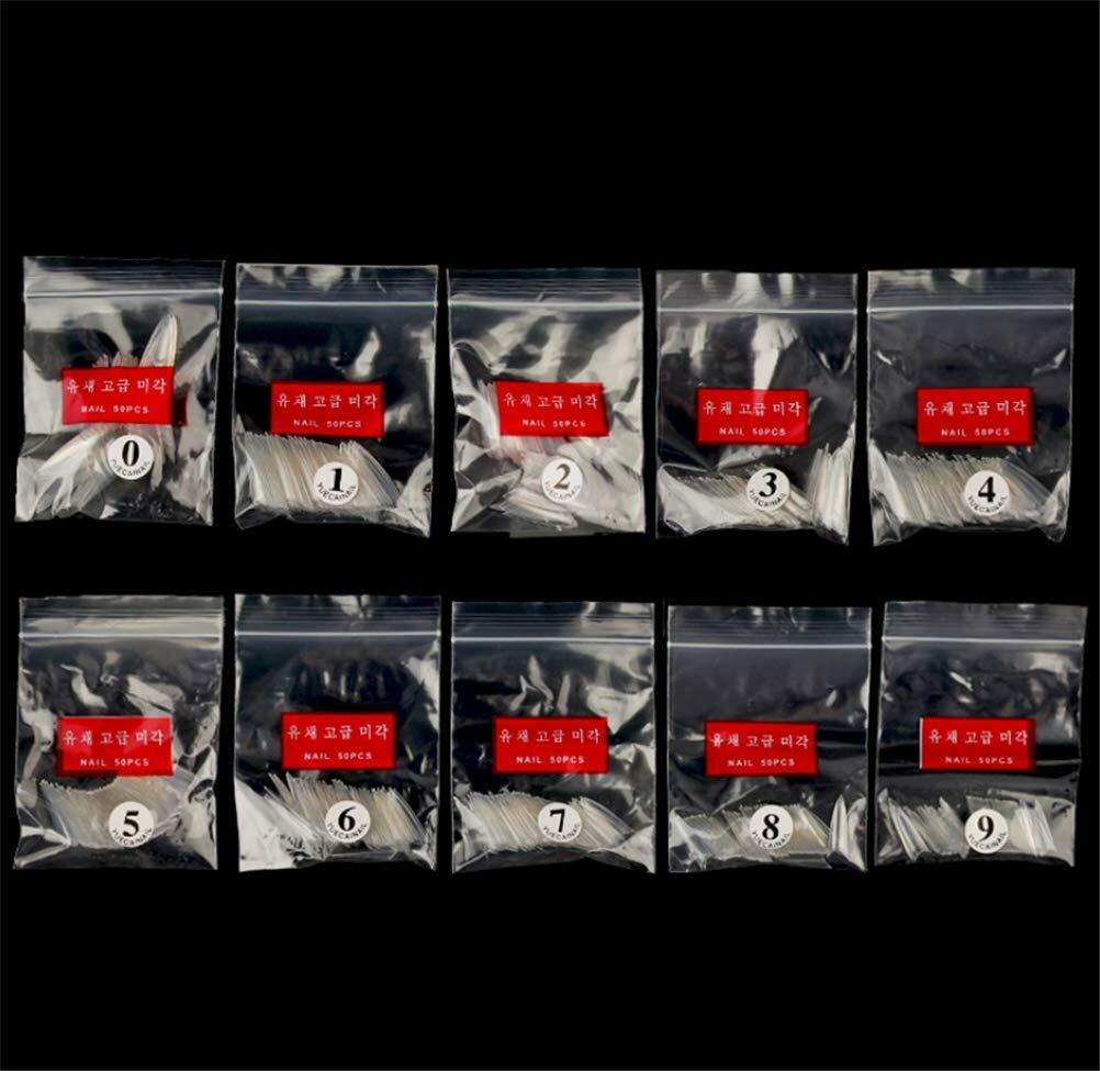 500 acrylic nail tips – Color: Clear/Natural Shape: Stiletto/Coffin