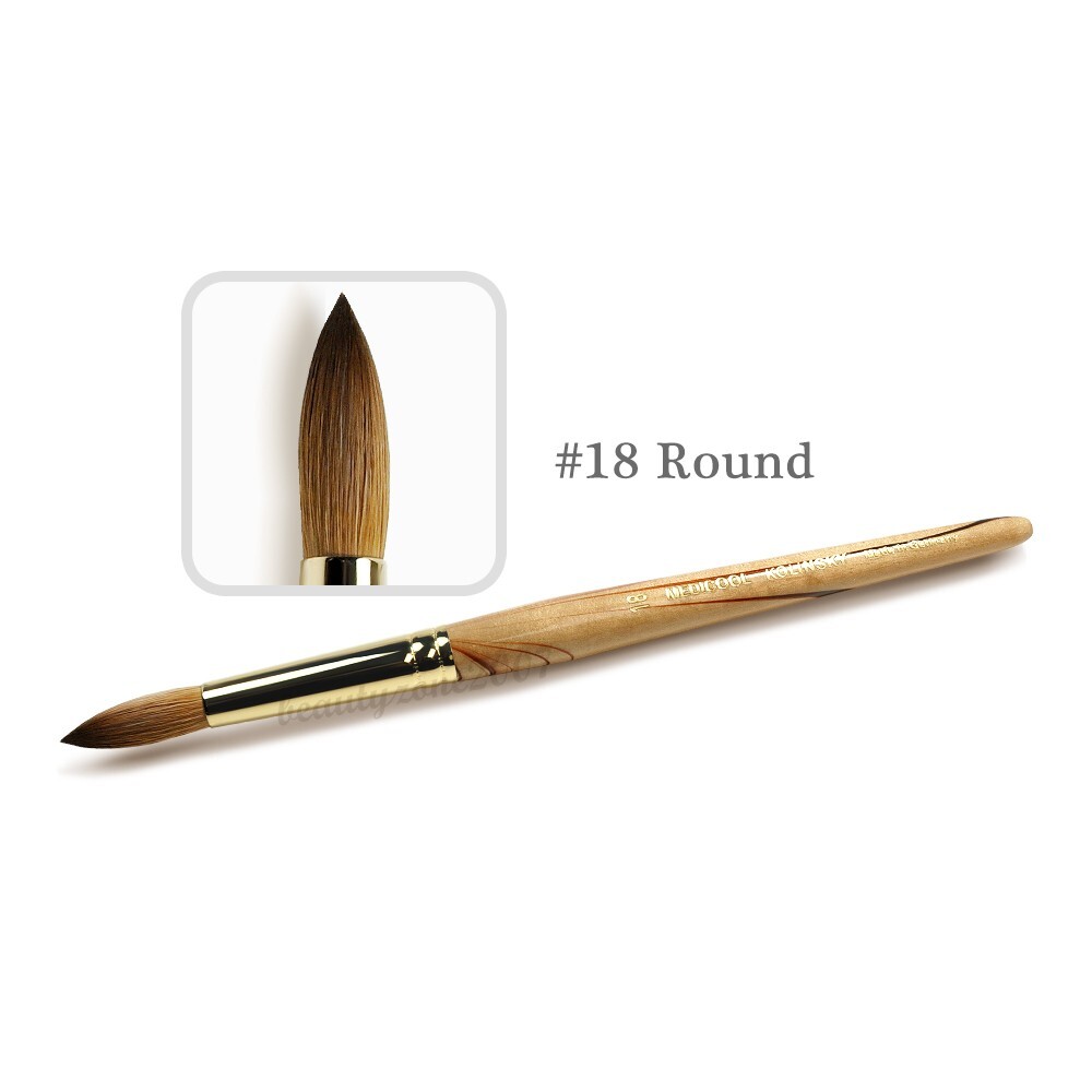 Medicool Kolinsky 100% Sable Acrylic Nail Brush #18 Round