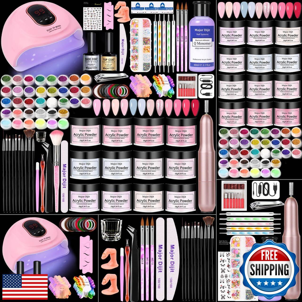 Acrylic Nail Kit with Drill Set for Beginners with Everything 12 Color Acryli