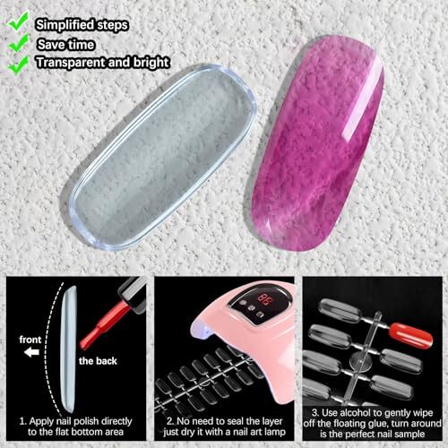 360PCS Flat Square Nail Tips for Nail Color Display Book, Nail Color 360pcs