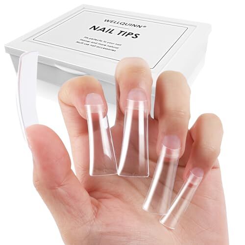 Duck Nails Tips 220Pcs XXL Duck Feet Style Nail XXL Duck Nails Half Cover, Box