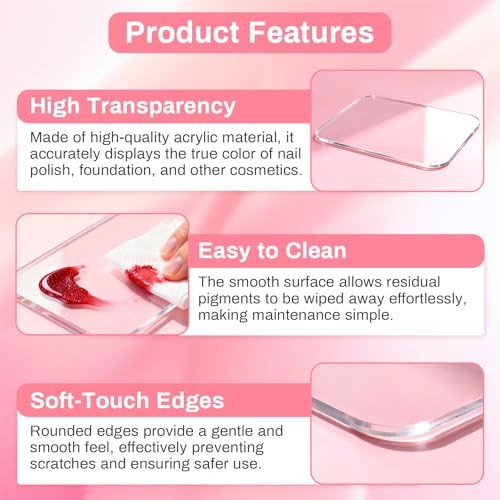 Acrylic Nail Art Palette – Transparent Gel Polish – 1 Count (Pack of 1)