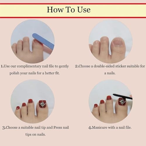 216Pcs French Tip Press on Toenails Mix Color Fake 1 Fl Oz (Pack of 1) Style03