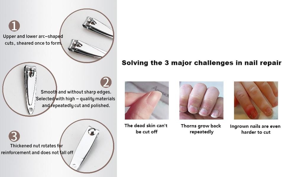 2” Mini Finger Nail Clipper Manicure Trimmer Curved Edge, File & Key Chain