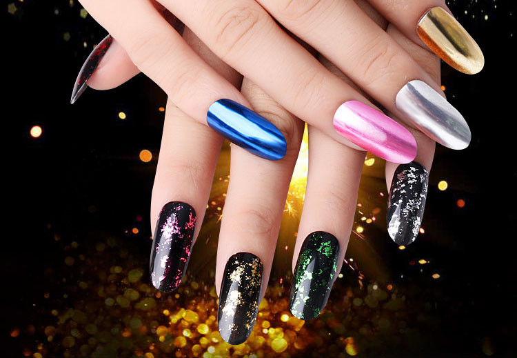 Nail Mirror Flakes Magic Foil Chrome Metallic Powder Shiny Sequins Decoration