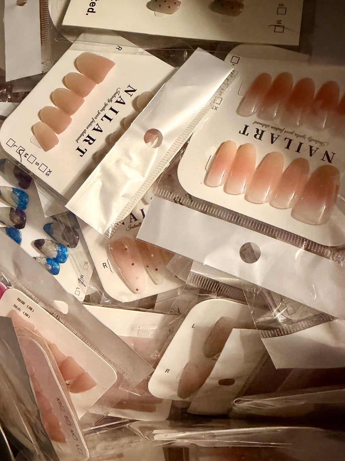 Size SMALL Press On Nail Sets Bulk Lot of 25 – – Random Mixed Styles