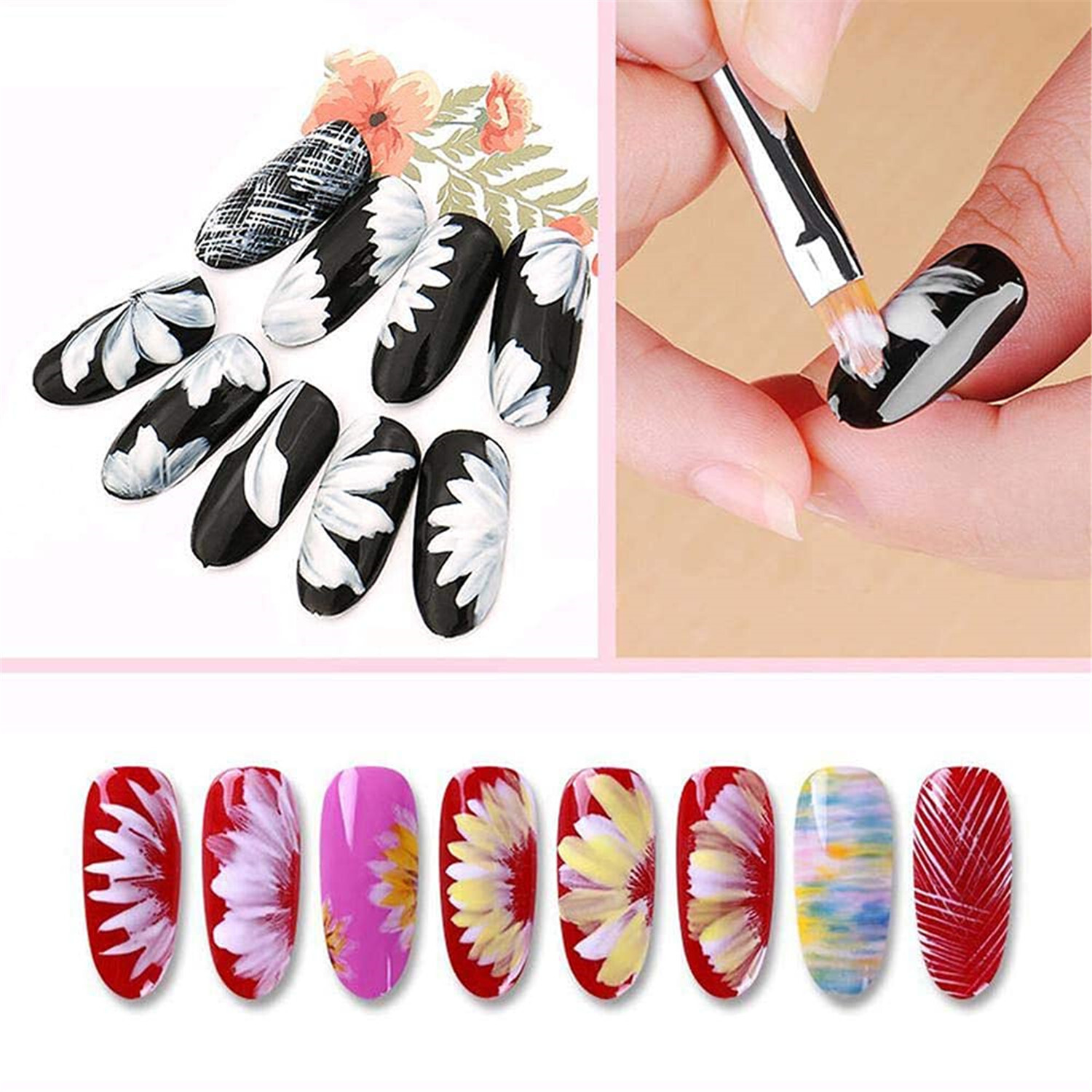 8 Pcs Nail Art Design Brush Acrylic Nail Gel Polish Painting Brush Drawing Pen