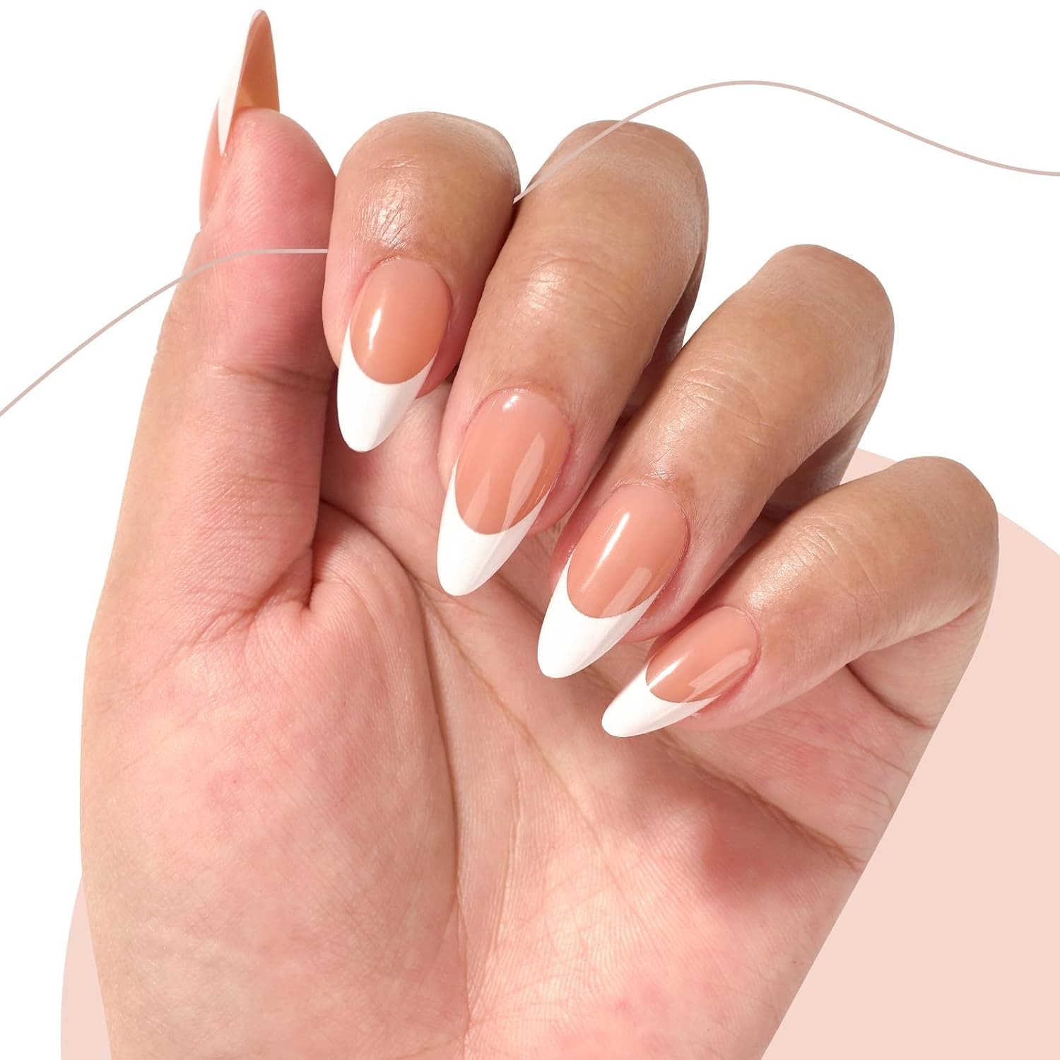 French Tip Press on Nails Gel Nail Tips – 300Pcs Pre-Colored Quick and Easy P…