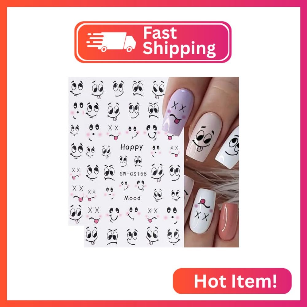 3D Nail Art Stickers Small Expressions Nail Decals Self-Adhesive Nail Stickers C