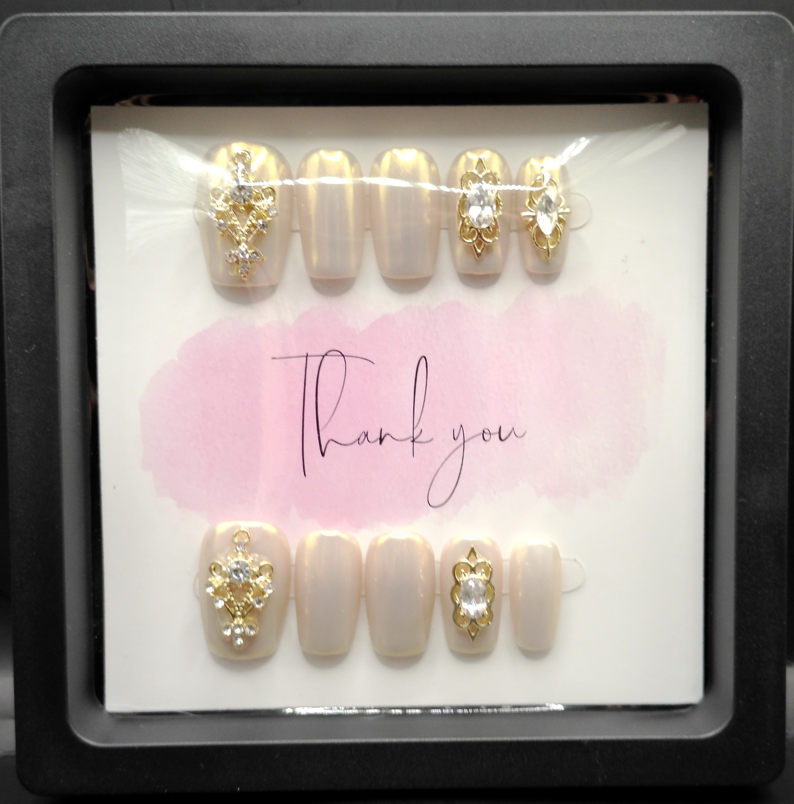 Medium Square Gold Aurora Chrome with Large Gems – Medium Size