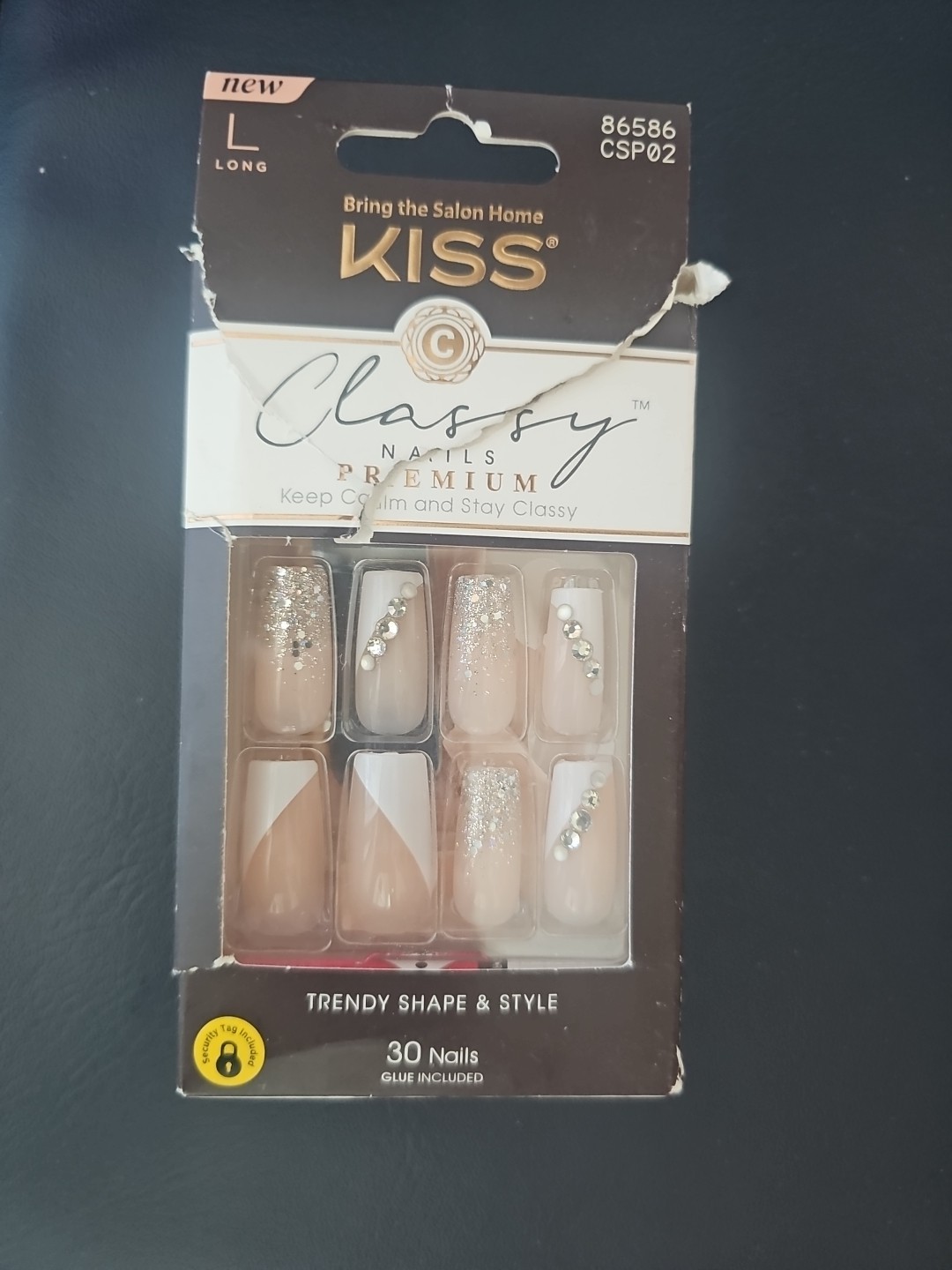 Kiss Classy Nails Premium Long 30 Nails W/glue