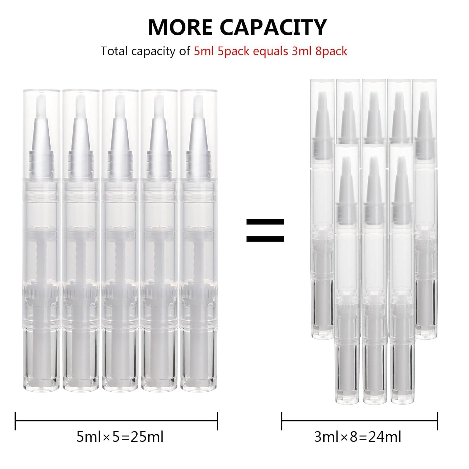 Scentless 5ml Oil Pen Set with Brush Tip – Ideal for Cuticles & Cosmetics