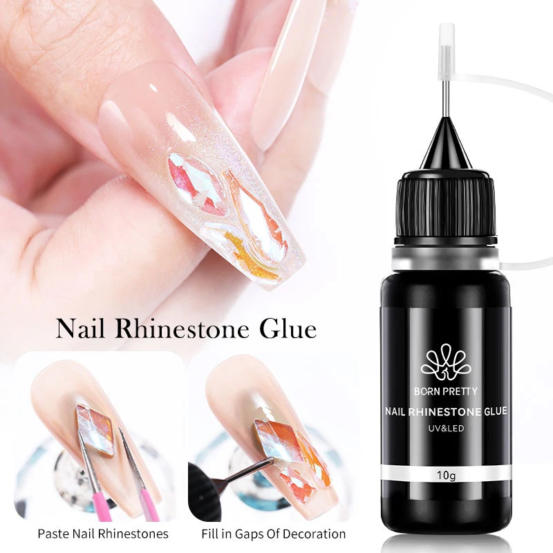 BORN PRETTY 10g Nail Rhinestone Adhesive Glue For Stick The Drill Tranparent