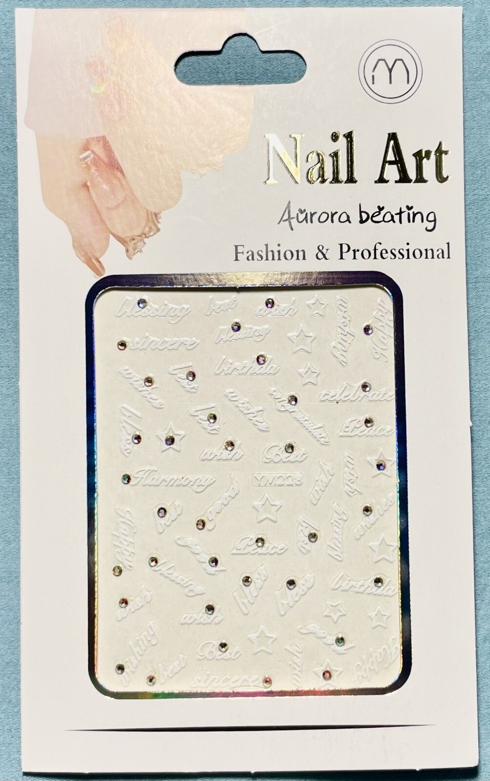 Nail Stickers Art Decal DIY Design 3D Waterproof Words Star Gems YM228