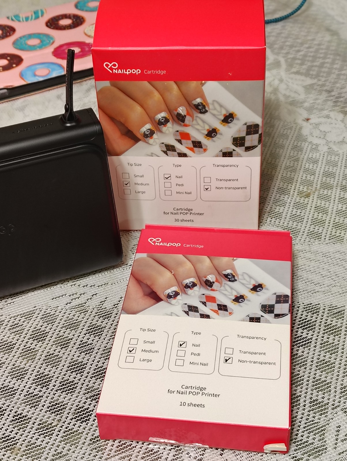 NAILPOP Nail Sticker Printer is USED WITH SOME Cartridge HUGE LOT