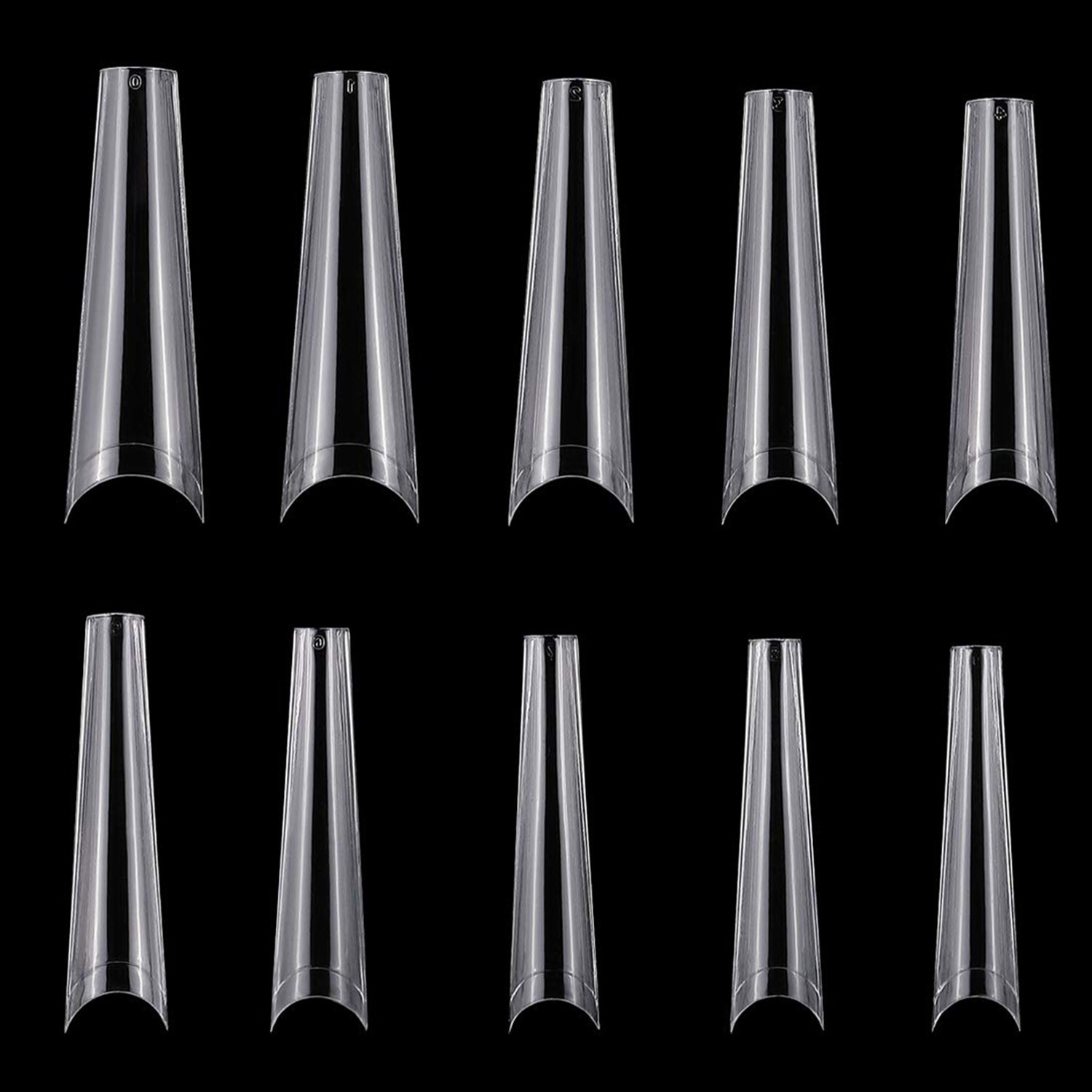 500X Half Cover French False Nail Tips Nail Art DIY Extra Long Nail Tips 10 Size