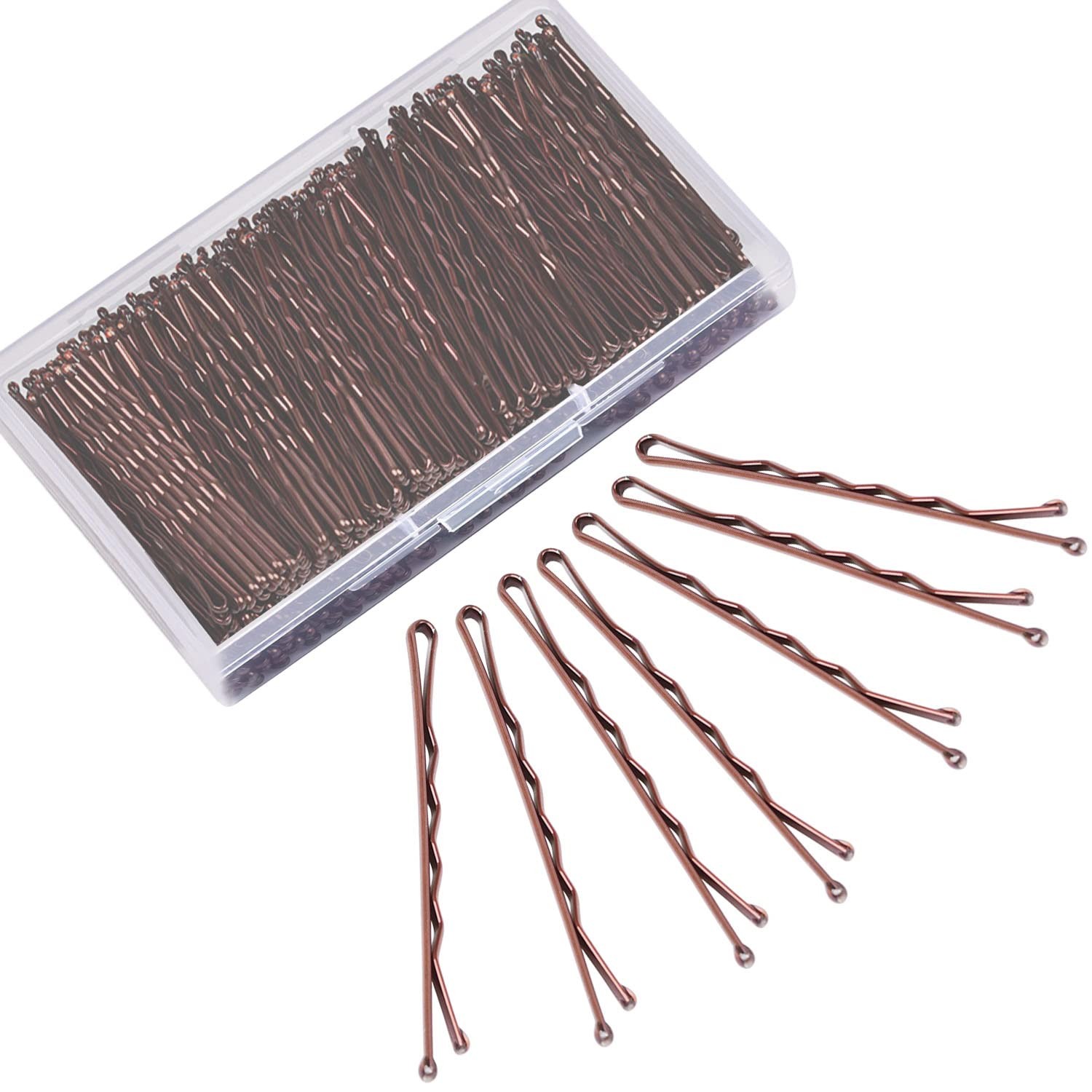 MORGLES Bobby Pins Brown, 240 Pcs Hair 1 Count (Pack of 240), Brown (2.2inch)