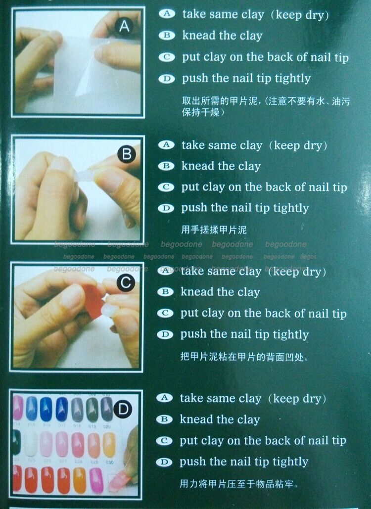 Reusable Adhesive Clay White Tack Strip Squares Plastic DIY Nail Tips Sticky