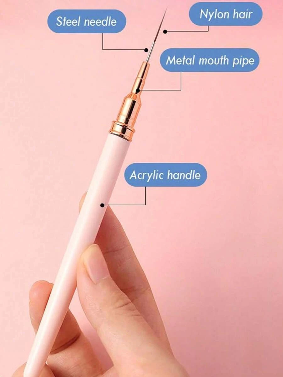 5pcs Nail Art Liner Brush Set UV Gel Painting Fine Line Design Tools