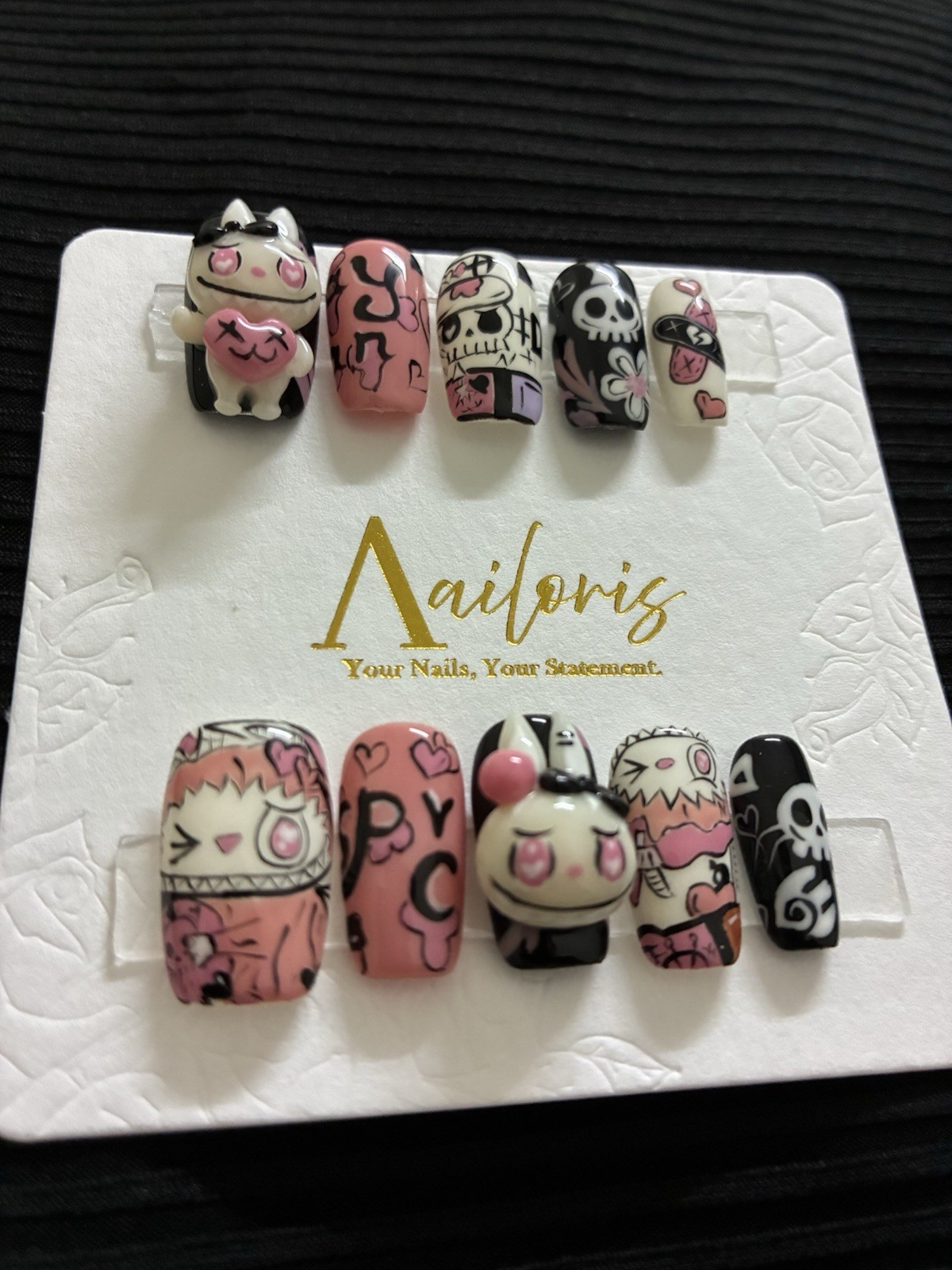 Vailoris Handmade Nail Labubu Press on Nail 10pcs