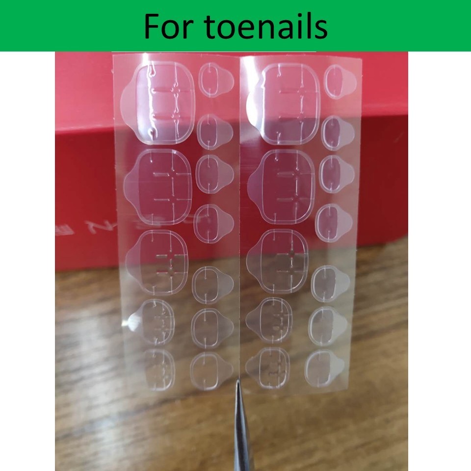 5 Sheets Toe Nail Jelly Glue Stickers Transparent Double Sided Artificial Gel