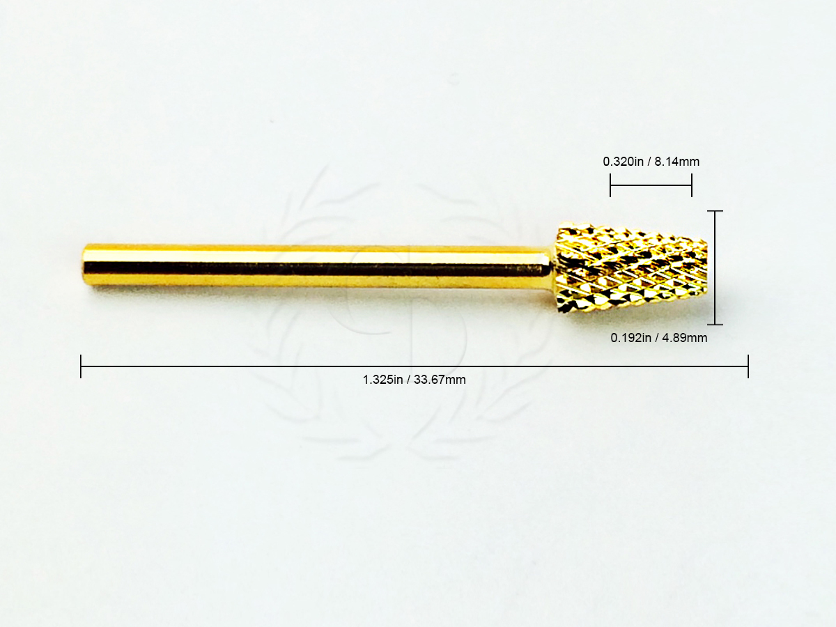 USA High Quality Gold Cone Shape CARBIDE Bit 3/32″ Electric DRILL Nail Art CB14