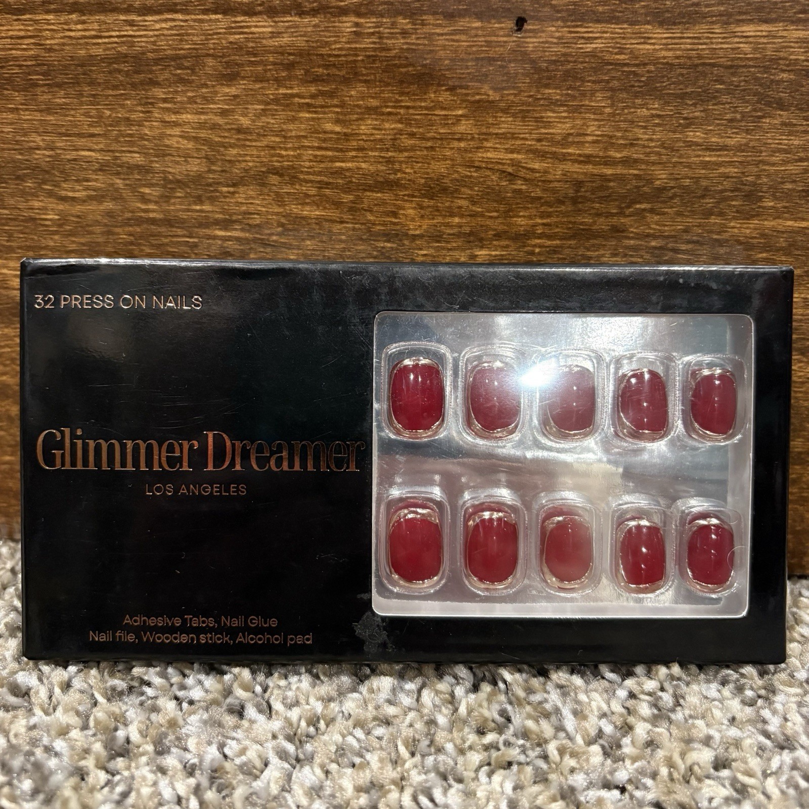 Press On Nails Glimmer Dreamer Los Angeles 32 Nails Blazing Ruby Red