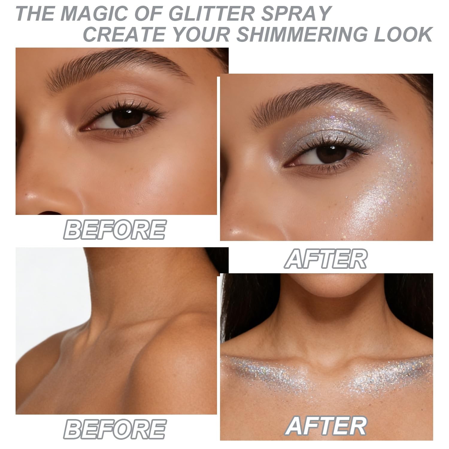 Hair and Body Glitter Spray, Shimmering Powder Sparkle Powder Makeup, Glitter…