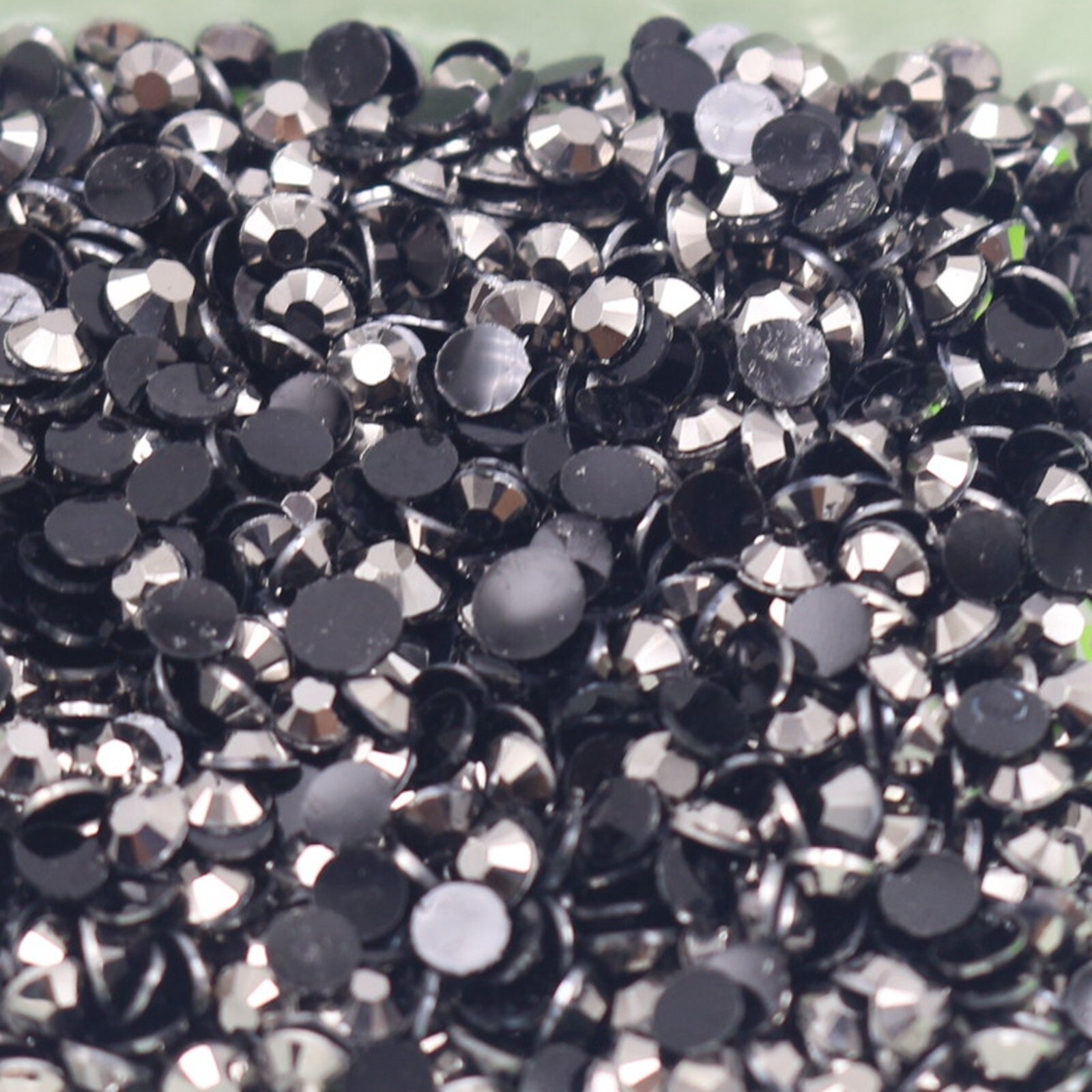 2000 Gunmetal Acrylic Faceted Round Flatbacks Rhinestone Gems 3mm 12ss Nail Art