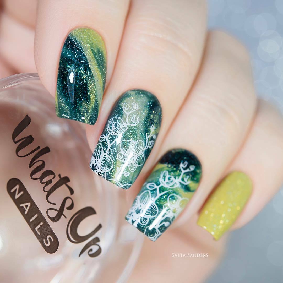 B037 Growing Beauty Stamping Plate For Stamped Nail Art Design