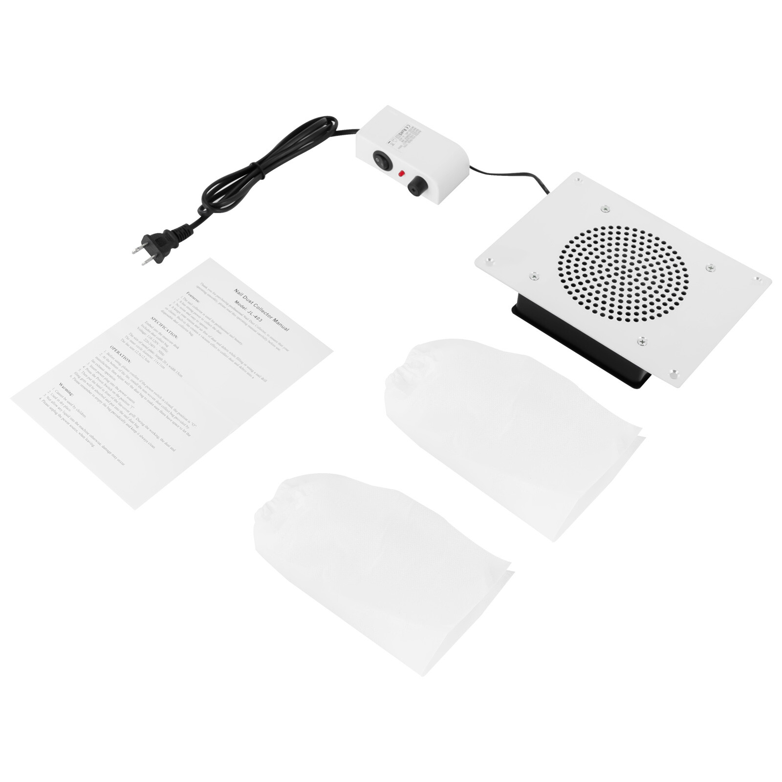 Nail Dust Collector, 110V 6W, 3650 RPM, 4.25 Inch Vacuum Surface, Embedded