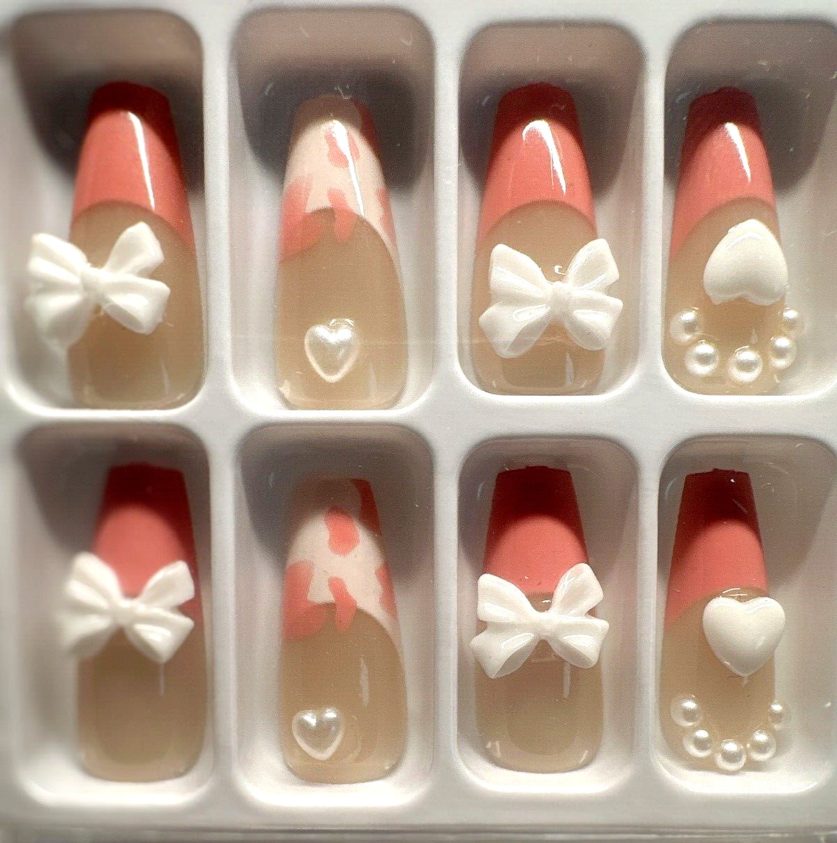 Press on Nails with stone. One Minute Nail tip 24pcs in box