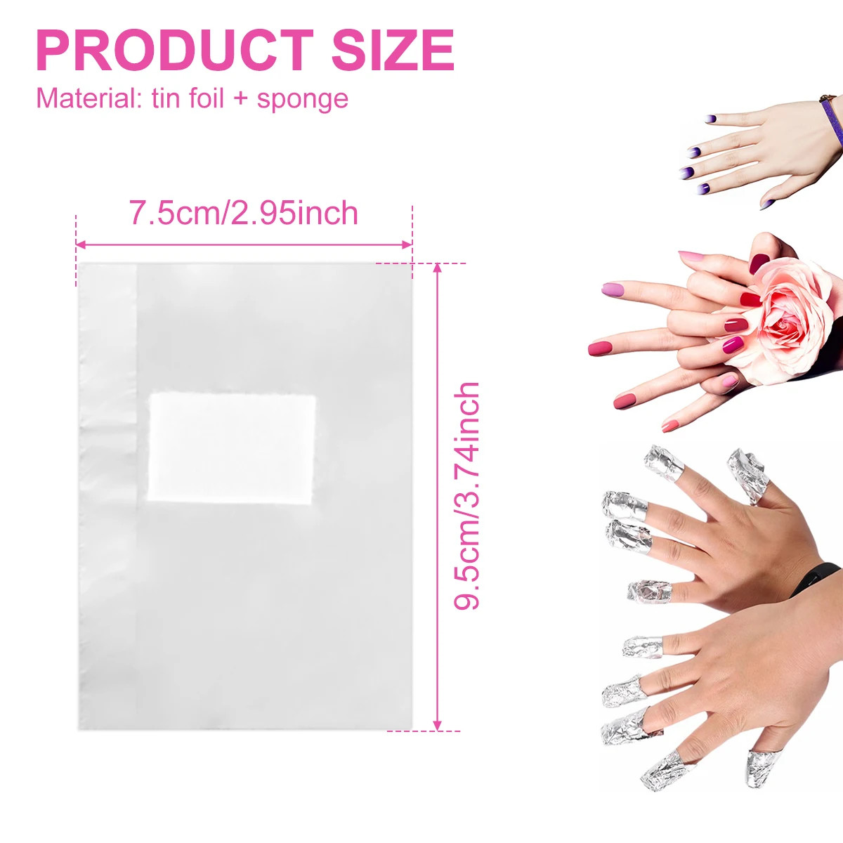 500/1000Pcs Nail Foil Wraps Nail Wraps Remover Tin Foil Nail Wraps Nail Art Soak