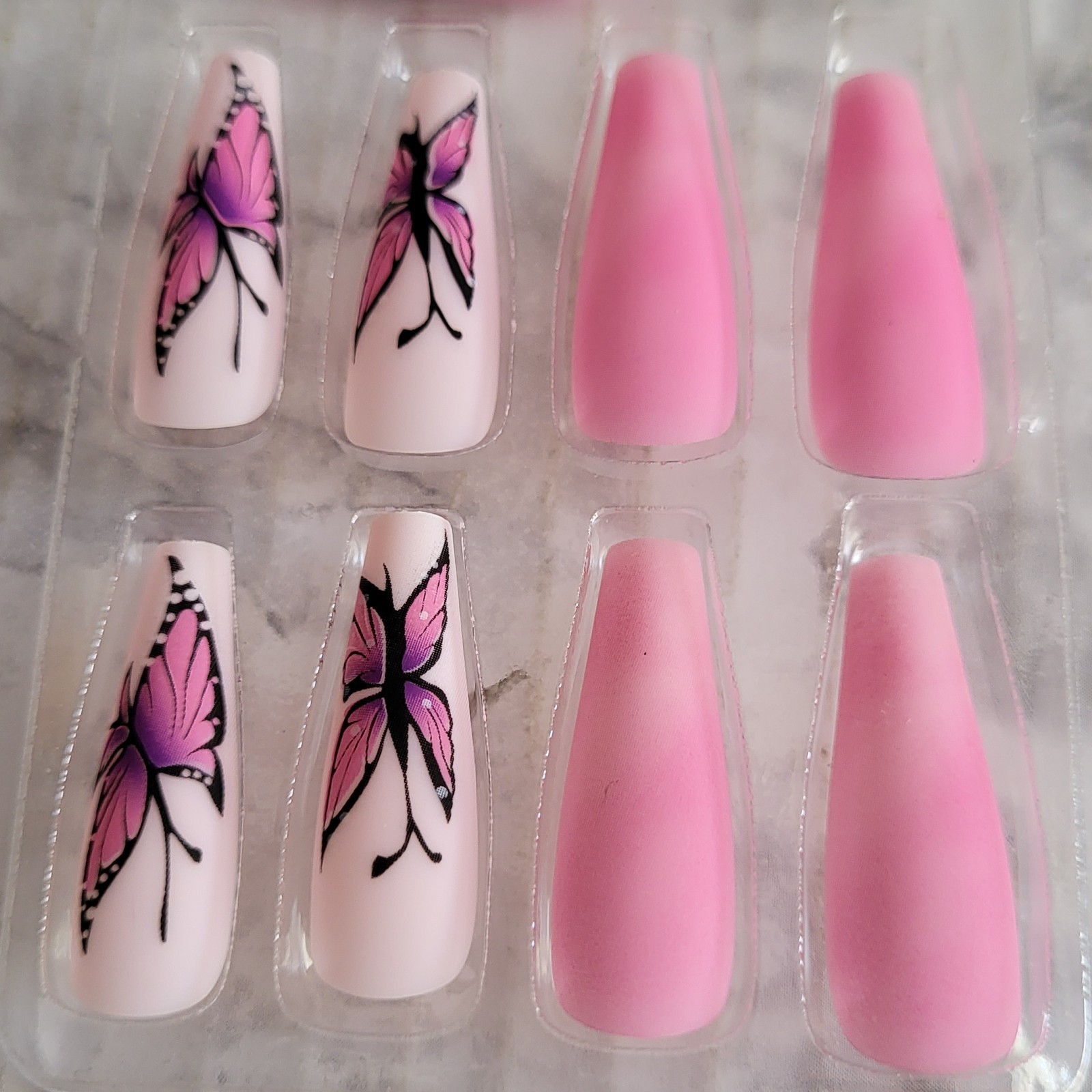 (Lot Of 2) False Long Nails Beautiful Nail Do it Yourself Packs of 24 Each Box