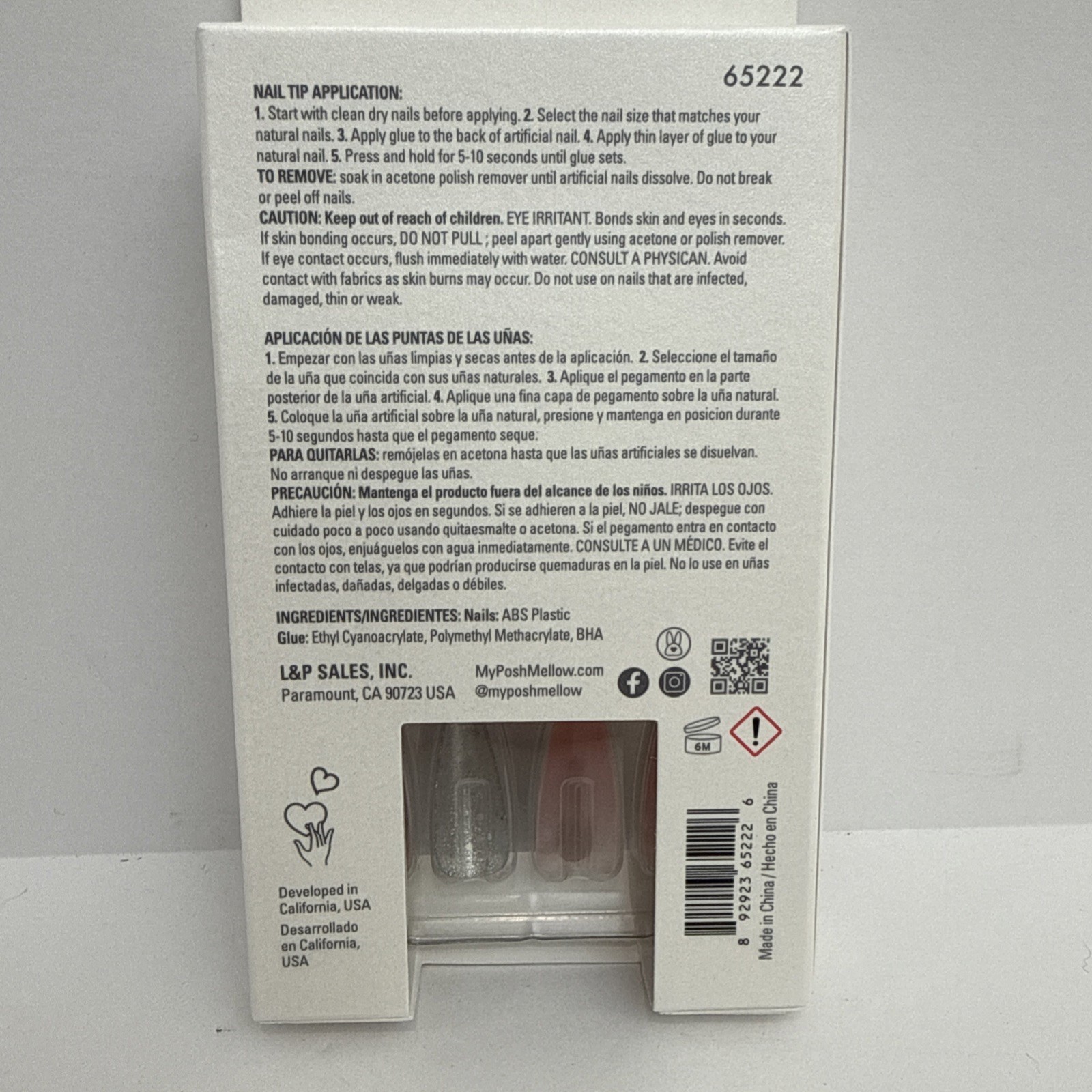 Poshmellow Maison Deluxe 24 Nails Glue Included – Sweet Crystal #65222