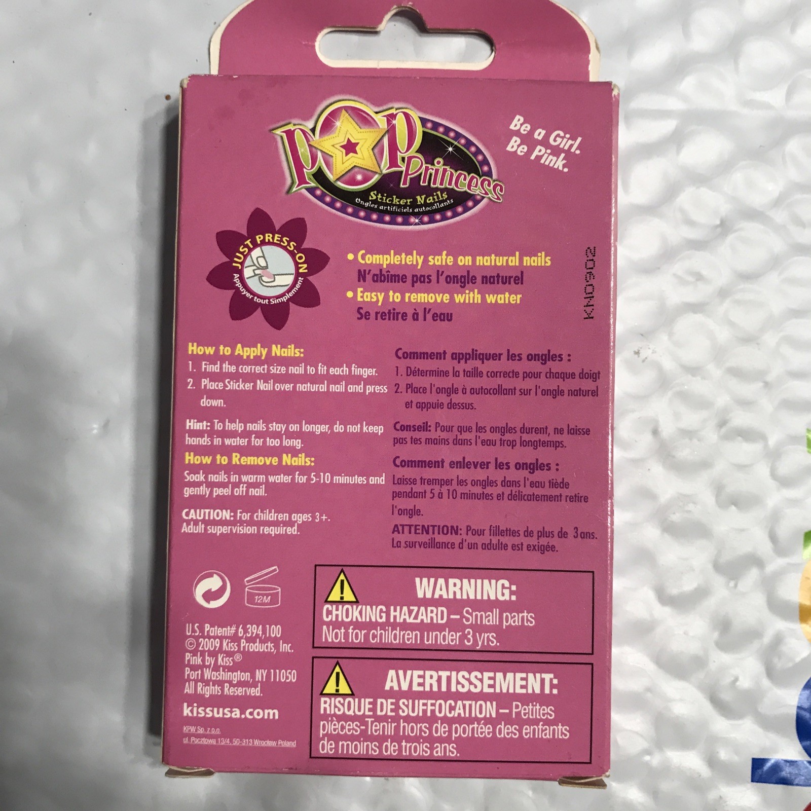 PINK by KISS Pop Princess 24 Sticker Nails 53491 PSP03 unsealed NIB